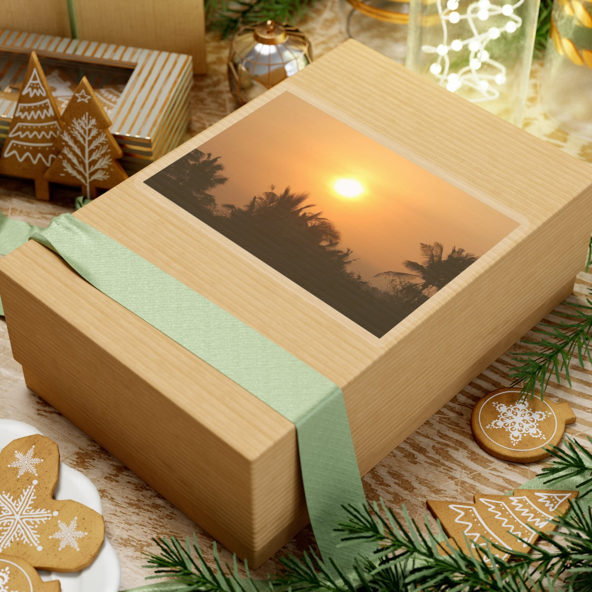 Tropical ocean sunset - Kiss-Cut Stickers