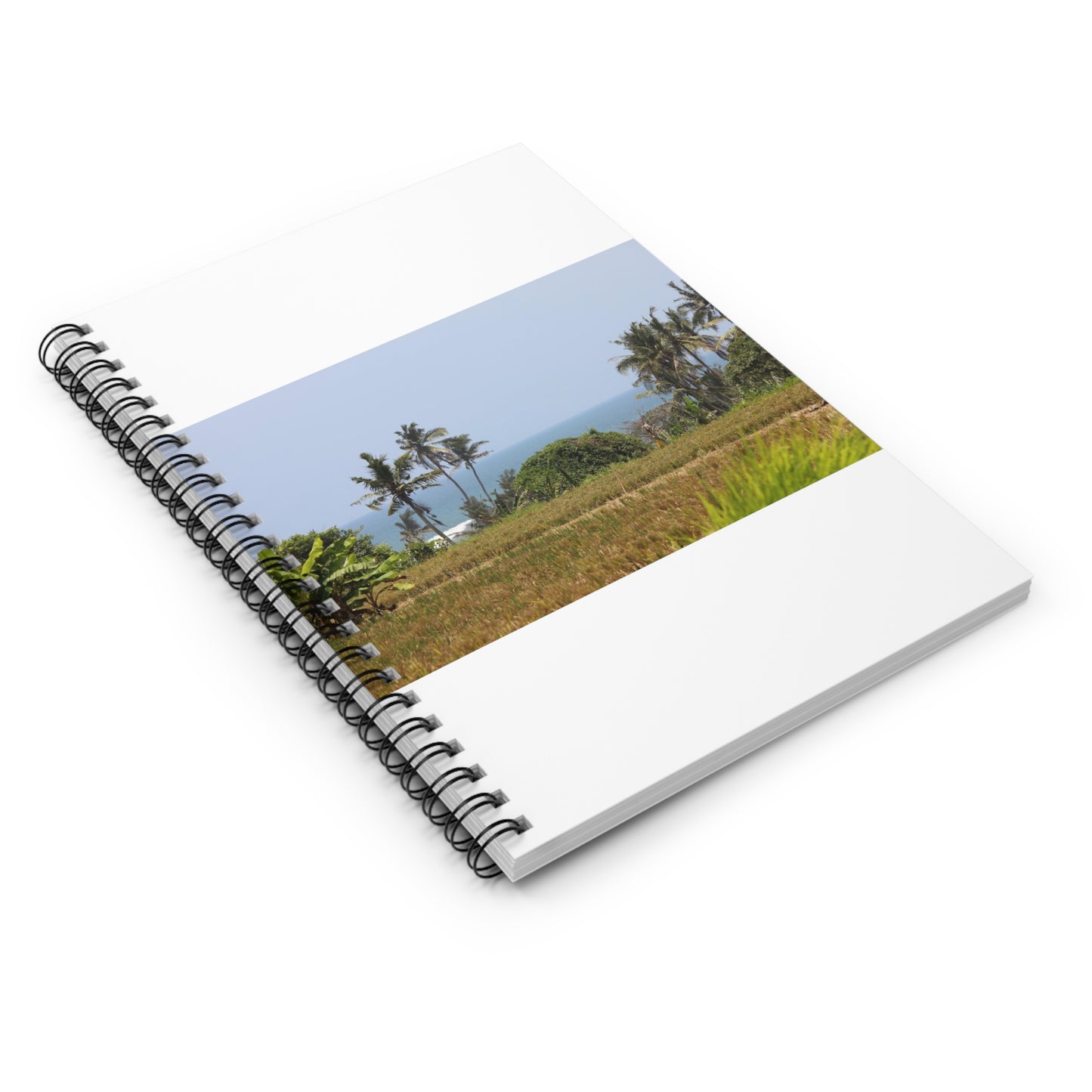 Rice field & ocean - Spiral Notebook - Ruled Line