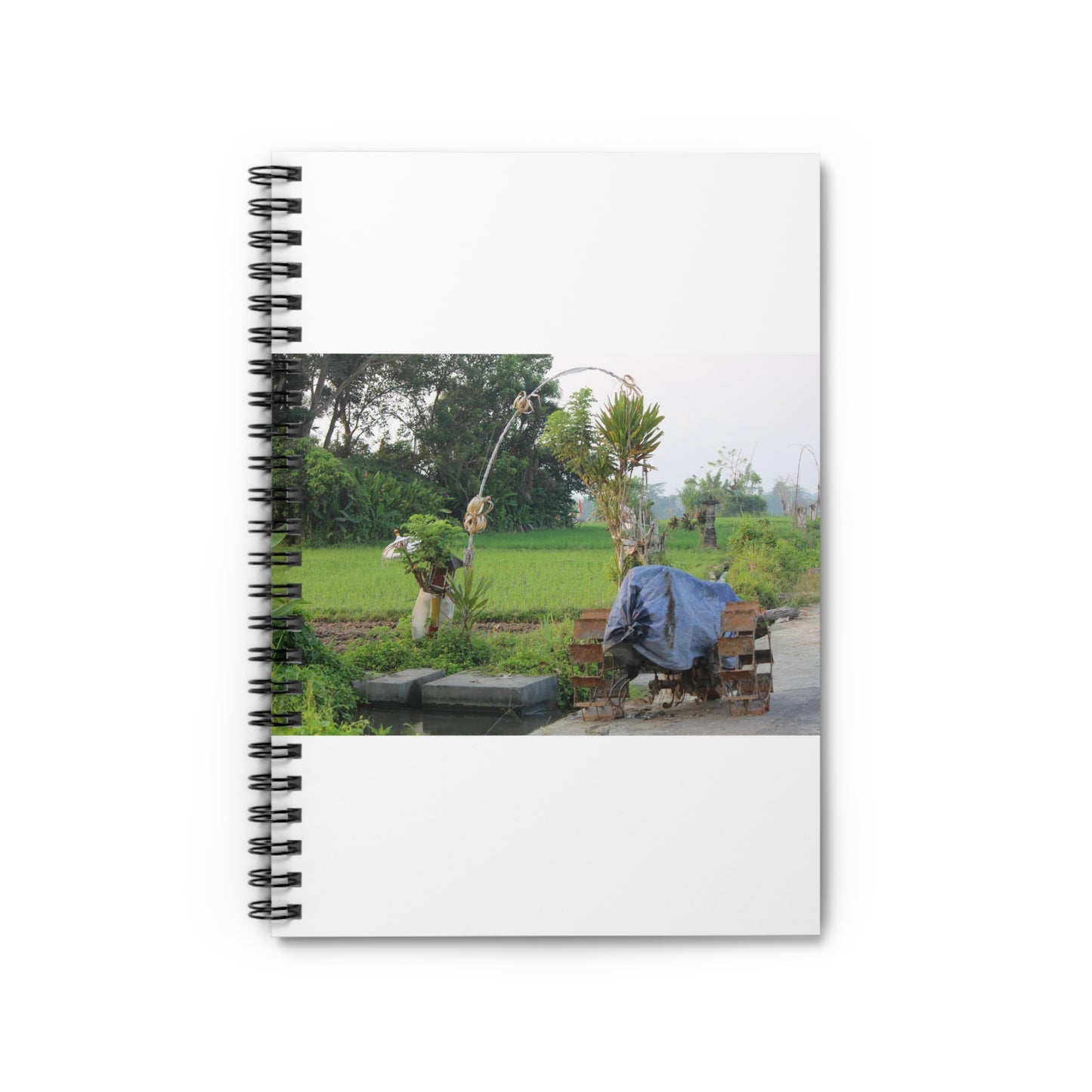 Rice field & machinery - Spiral Notebook - Ruled Line