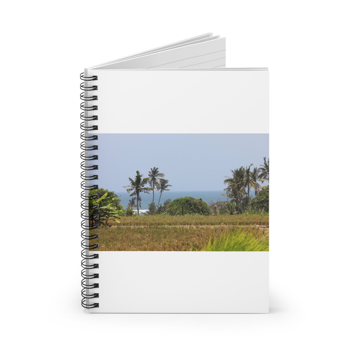 Rice field & ocean - Spiral Notebook - Ruled Line