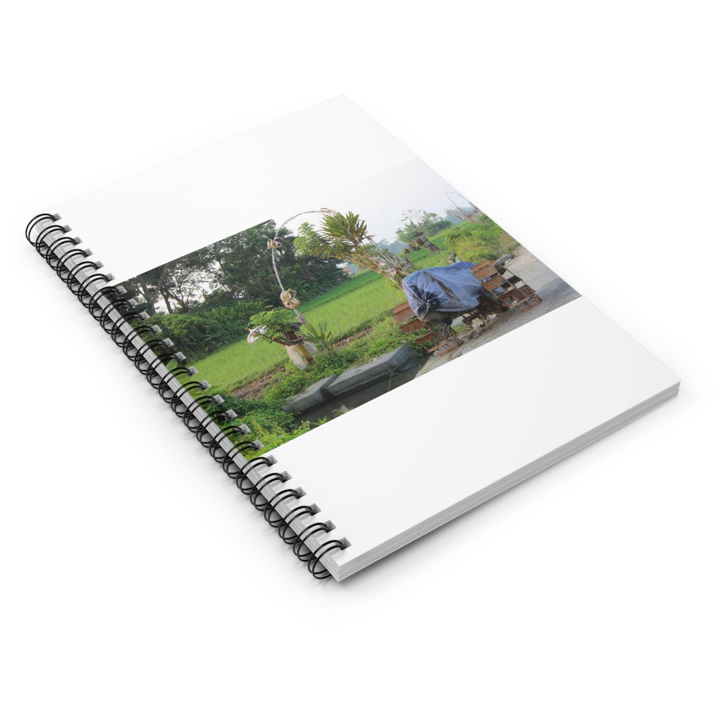 Rice field & machinery - Spiral Notebook - Ruled Line