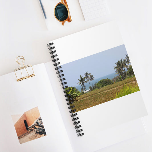 Rice field & ocean - Spiral Notebook - Ruled Line