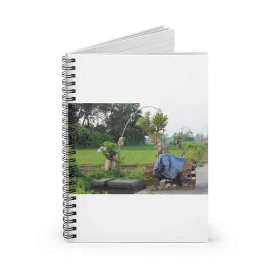 Rice field & machinery - Spiral Notebook - Ruled Line